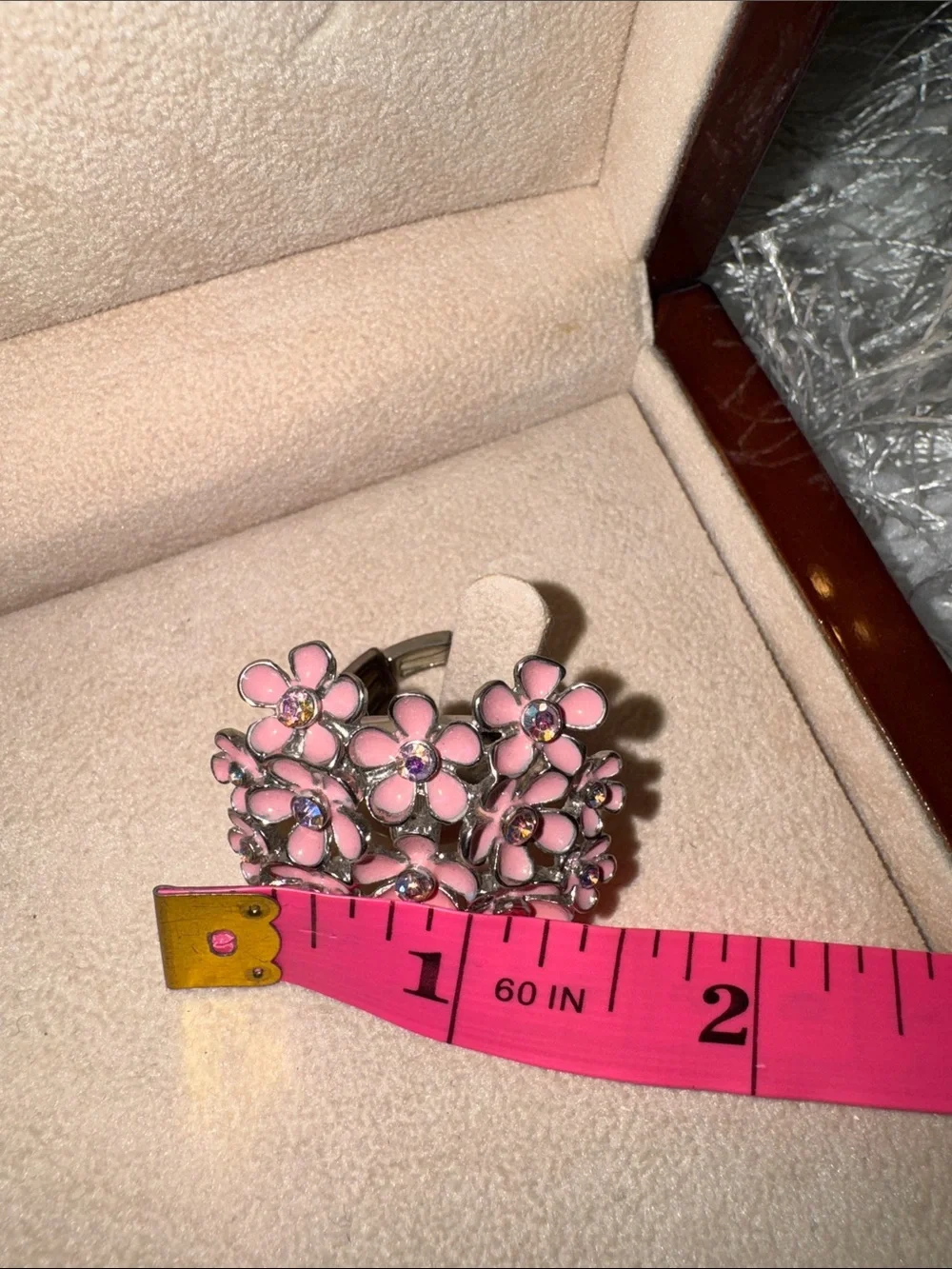 Set of Women's Floral Pink Heart, Lime, Yellow, Grey Floral, and Jaguar Rings